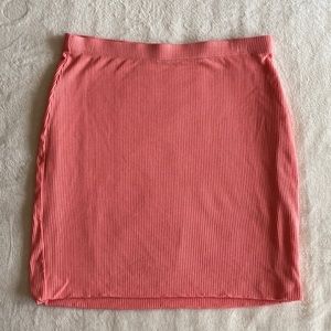 Fashion Nova Coral Bodycon Ribbed Mini Skirt Size Large